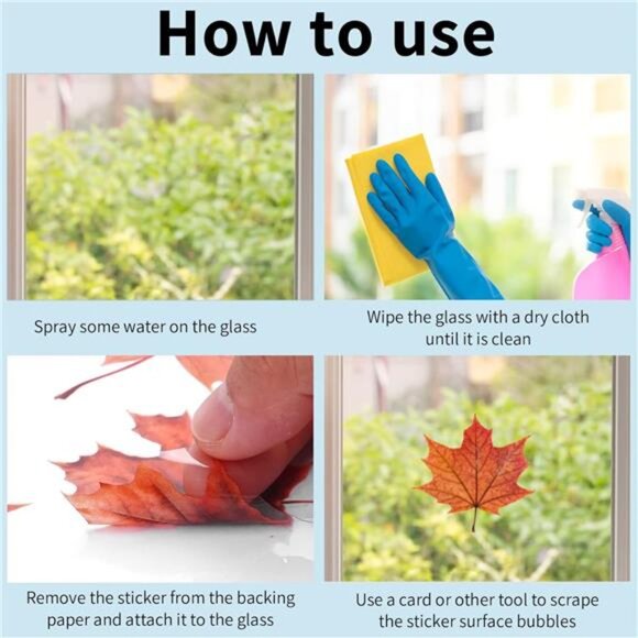 Fall Window Clings 6 Sheet Autumn Window Clings for Glass Autumn Window Stickers - Picture 5 of 7